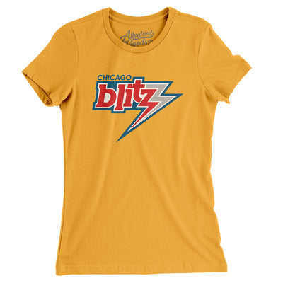Chicago Blitz Football Women's T-Shirt-Gold-Allegiant Goods Co. Vintage Sports Apparel