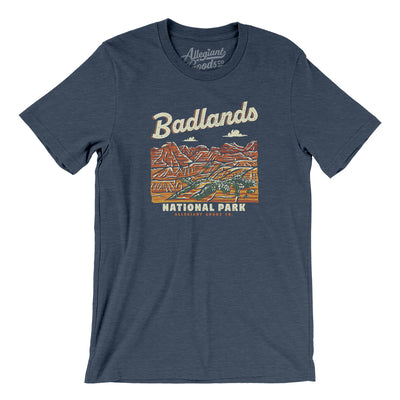 Badlands National Park Men/Unisex T-Shirt-Heather Midnight Navy-Allegiant Goods Co. Vintage Sports Apparel
