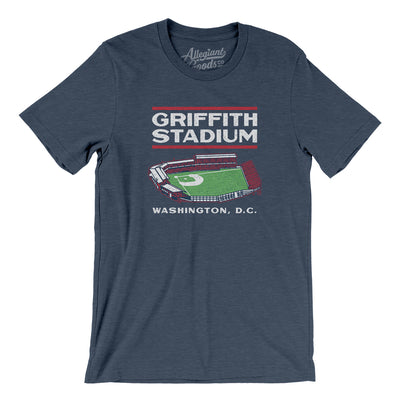 Griffith Stadium Men/Unisex T-Shirt-Heather Navy-Allegiant Goods Co. Vintage Sports Apparel