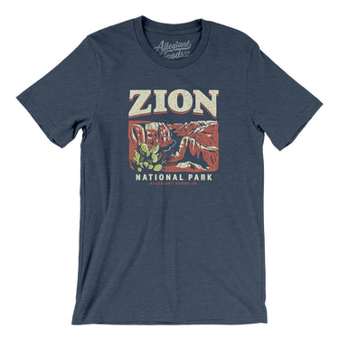 Zion National Park Men/Unisex T-Shirt-Heather Midnight Navy-Allegiant Goods Co. Vintage Sports Apparel