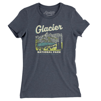 Glacier National Park Women's T-Shirt-Dark Grey Heather-Allegiant Goods Co. Vintage Sports Apparel