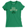 Des Moines Iowa St Patrick's Day Women's T-Shirt-Kelly-Allegiant Goods Co. Vintage Sports Apparel