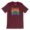 Boulder Colorado Pride Men/Unisex T-Shirt-Maroon-Allegiant Goods Co. Vintage Sports Apparel