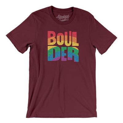 Boulder Colorado Pride Men/Unisex T-Shirt-Maroon-Allegiant Goods Co. Vintage Sports Apparel
