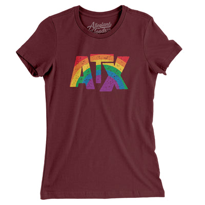 Austin Texas Pride Women's T-Shirt-Maroon-Allegiant Goods Co. Vintage Sports Apparel