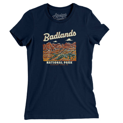 Badlands National Park Women's T-Shirt-Navy-Allegiant Goods Co. Vintage Sports Apparel