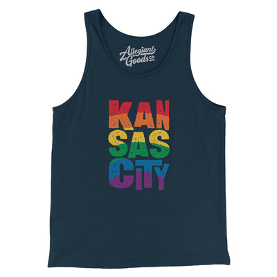 Kansas City Pride Men/Unisex Tank Top-Navy-Allegiant Goods Co. Vintage Sports Apparel