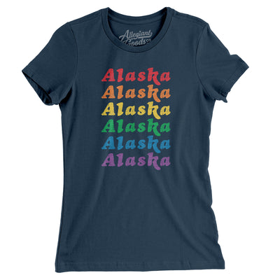 Alaska Pride Women's T-Shirt-Navy-Allegiant Goods Co. Vintage Sports Apparel