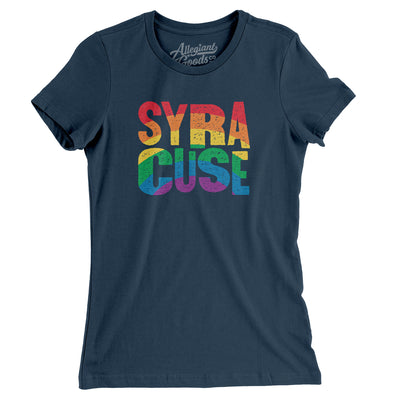 Syracuse New York Pride Women's T-Shirt-Navy-Allegiant Goods Co. Vintage Sports Apparel