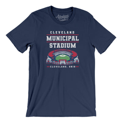 Cleveland Municipal Stadium Men/Unisex T-Shirt-Navy-Allegiant Goods Co. Vintage Sports Apparel