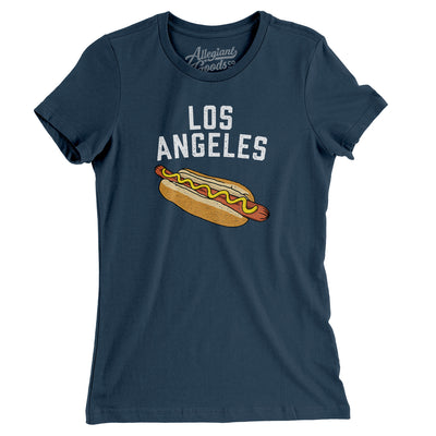 Los Angeles Hot Dog Women's T-Shirt-Navy-Allegiant Goods Co. Vintage Sports Apparel