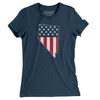 Nevada American Flag Women's T-Shirt-Navy-Allegiant Goods Co. Vintage Sports Apparel