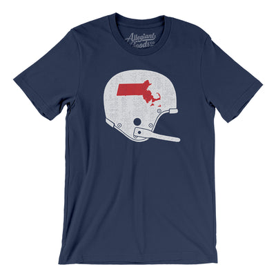 Massachusetts Vintage Football Helmet Men/Unisex T-Shirt-Navy-Allegiant Goods Co. Vintage Sports Apparel