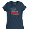 Louisiana American Flag Women's T-Shirt-Navy-Allegiant Goods Co. Vintage Sports Apparel