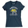 Minnesota Fighting Saints Hockey Women's T-Shirt-Navy-Allegiant Goods Co. Vintage Sports Apparel