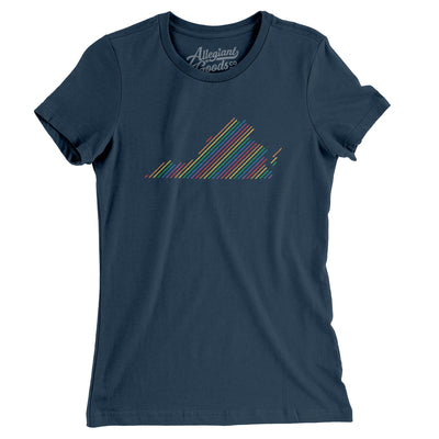 Virginia Pride State Women's T-Shirt-Navy-Allegiant Goods Co. Vintage Sports Apparel