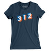 Chicago 312 Area Code Women's T-Shirt-Navy-Allegiant Goods Co. Vintage Sports Apparel