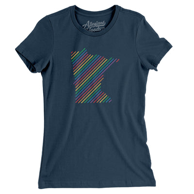 Minnesota Pride State Women's T-Shirt-Navy-Allegiant Goods Co. Vintage Sports Apparel