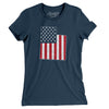 Utah American Flag Women's T-Shirt-Navy-Allegiant Goods Co. Vintage Sports Apparel