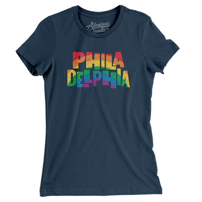 Philadelphia Pennsylvania Pride Women's T-Shirt-Navy-Allegiant Goods Co. Vintage Sports Apparel