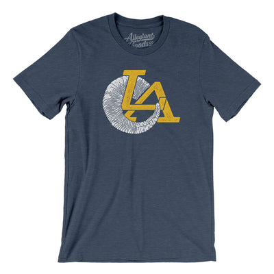 LA Ram Horn Men/Unisex T-Shirt-Heather Navy-Allegiant Goods Co. Vintage Sports Apparel