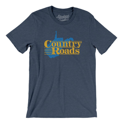 Country Roads Men/Unisex T-Shirt-Heather Navy-Allegiant Goods Co. Vintage Sports Apparel