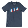 Columbus 614 Area Code Men/Unisex T-Shirt-Heather Navy-Allegiant Goods Co. Vintage Sports Apparel