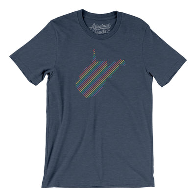 West Virginia Pride State Men/Unisex T-Shirt-Heather Navy-Allegiant Goods Co. Vintage Sports Apparel