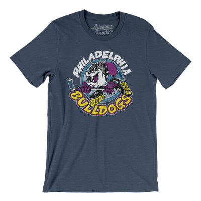 Philadelphia Bulldogs Roller Hockey Men/Unisex T-Shirt-Heather Navy-Allegiant Goods Co. Vintage Sports Apparel