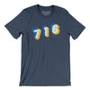 Buffalo 716 Area Code Men/Unisex T-Shirt-Heather Navy-Allegiant Goods Co. Vintage Sports Apparel
