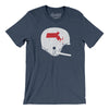 Massachusetts Vintage Football Helmet Men/Unisex T-Shirt-Heather Navy-Allegiant Goods Co. Vintage Sports Apparel