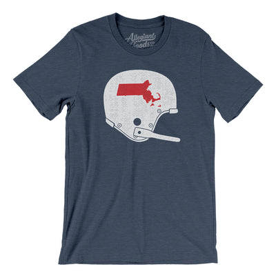 Massachusetts Vintage Football Helmet Men/Unisex T-Shirt-Heather Navy-Allegiant Goods Co. Vintage Sports Apparel