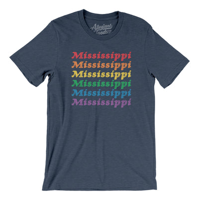 Mississippi Pride Men/Unisex T-Shirt-Heather Navy-Allegiant Goods Co. Vintage Sports Apparel
