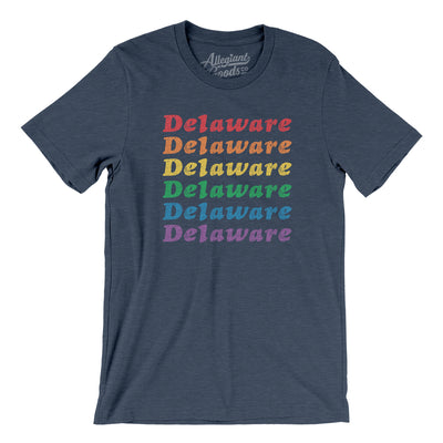Delaware Pride Men/Unisex T-Shirt-Heather Navy-Allegiant Goods Co. Vintage Sports Apparel