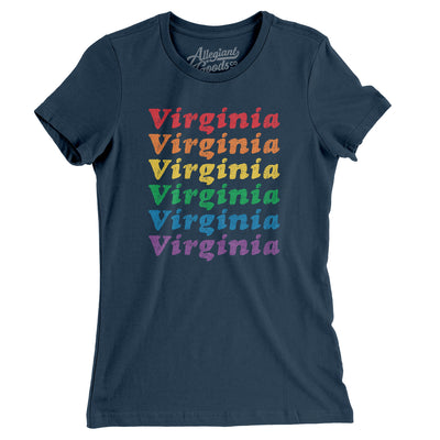 Virginia Pride Women's T-Shirt-Navy-Allegiant Goods Co. Vintage Sports Apparel