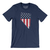 Nevada American Flag Men/Unisex T-Shirt-Navy-Allegiant Goods Co. Vintage Sports Apparel