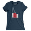 Idaho American Flag Women's T-Shirt-Navy-Allegiant Goods Co. Vintage Sports Apparel