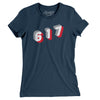 Boston 617 Area Code Women's T-Shirt-Navy-Allegiant Goods Co. Vintage Sports Apparel