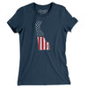 Delaware American Flag Women's T-Shirt-Navy-Allegiant Goods Co. Vintage Sports Apparel