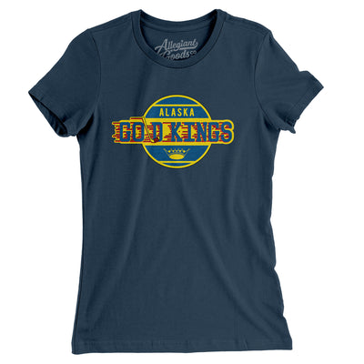 Alaska Gold Kings Hockey Women's T-Shirt-Navy-Allegiant Goods Co. Vintage Sports Apparel