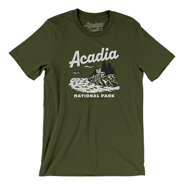 Acadia National Park Men/Unisex T-Shirt-Military Green-Allegiant Goods Co. Vintage Sports Apparel