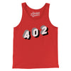 Lincoln & Omaha 402 Area Code Men/Unisex Tank Top-Red-Allegiant Goods Co. Vintage Sports Apparel