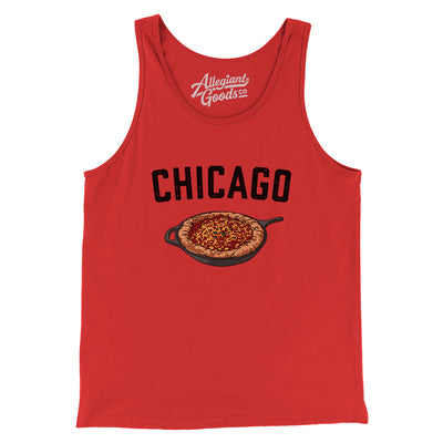Chicago Style Deep Dish Pizza Men/Unisex Tank Top-Red-Allegiant Goods Co. Vintage Sports Apparel