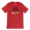 West Virginia Pepperoni Roll Men/Unisex T-Shirt-Red-Allegiant Goods Co. Vintage Sports Apparel
