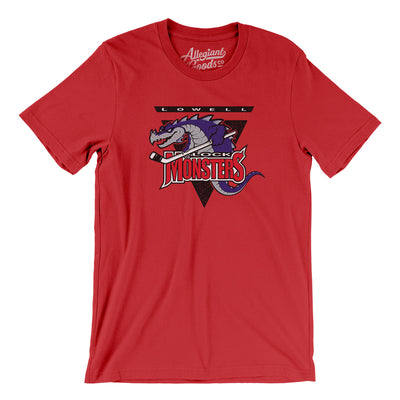 Lowell Lock Monsters Hockey Men/Unisex T-Shirt-Red-Allegiant Goods Co. Vintage Sports Apparel