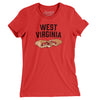 West Virginia Pepperoni Roll Women's T-Shirt-Red-Allegiant Goods Co. Vintage Sports Apparel