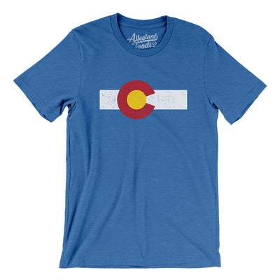 Colorado State Flag Men/Unisex T-Shirt-Heather True Royal-Allegiant Goods Co. Vintage Sports Apparel
