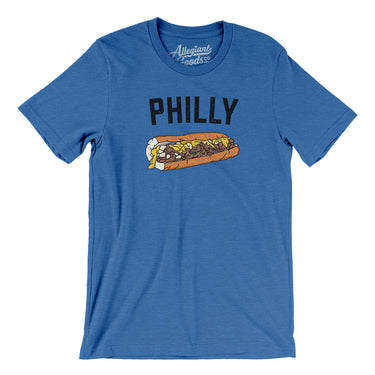 Philly Cheesesteak Men/Unisex T-Shirt-Heather True Royal-Allegiant Goods Co. Vintage Sports Apparel