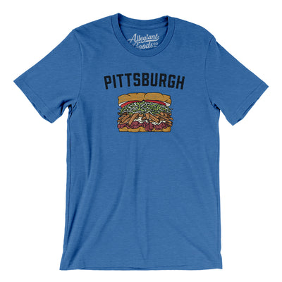 Pittsburgh Style Sandwich Men/Unisex T-Shirt-Heather True Royal-Allegiant Goods Co. Vintage Sports Apparel