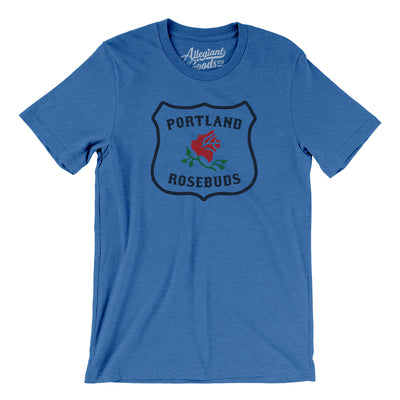 Portland Rosebuds Hockey Men/Unisex T-Shirt-Heather True Royal-Allegiant Goods Co. Vintage Sports Apparel